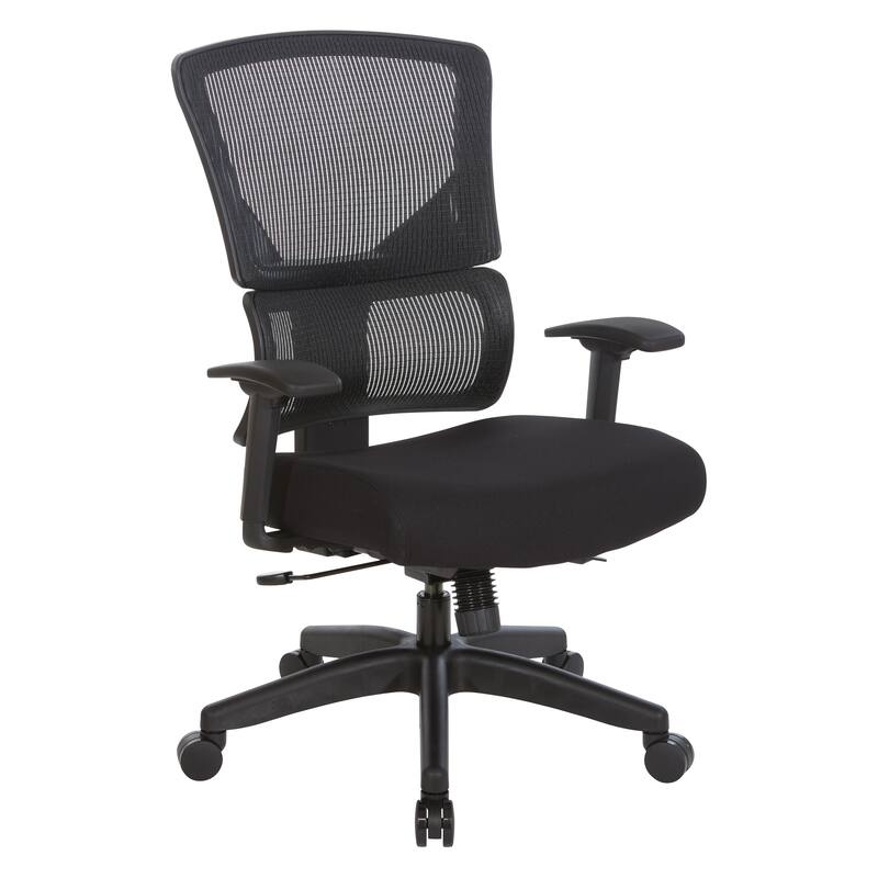 Big & Tall Vertical Managers Chair - Black Back with Black Mesh v2 Seat