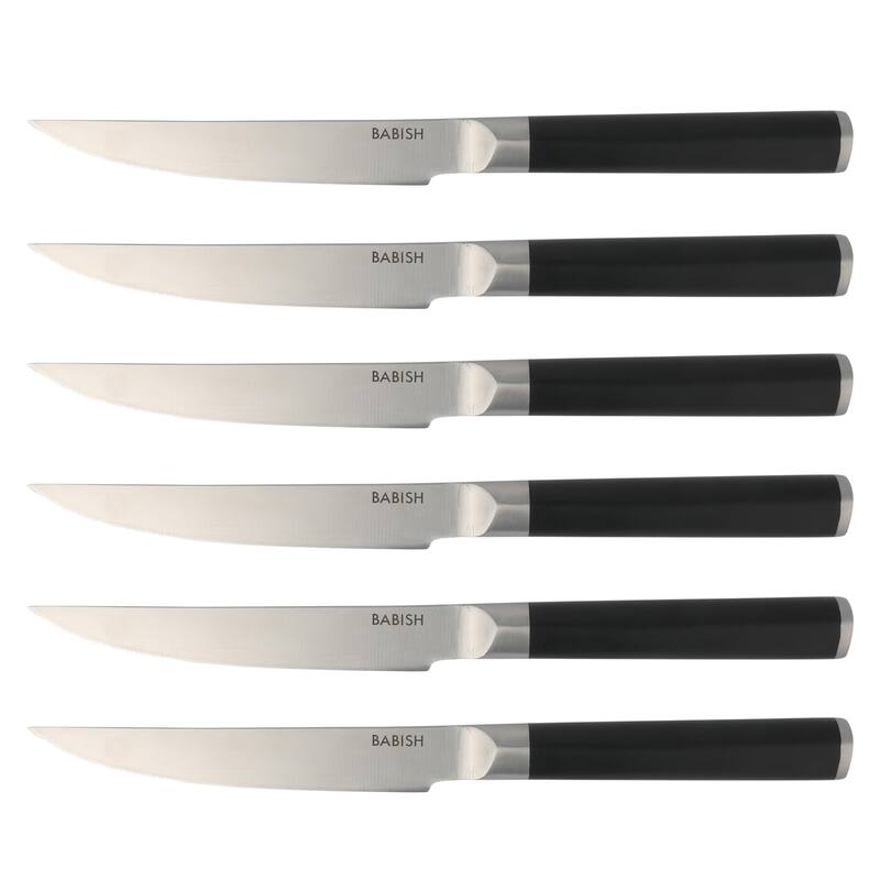 Babish High-Carbon 1.4116 German Steel 15 Piece Full Tang Forged Cutlery Block Set - Black