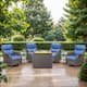 Option Brown Rattan - Blue Cushion
