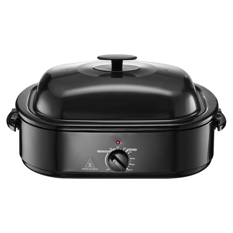 Black 18QT Electric Roaster Oven with Self-Basting Lid and Rack - 23.31 x 15.67 x 11.22 inch
