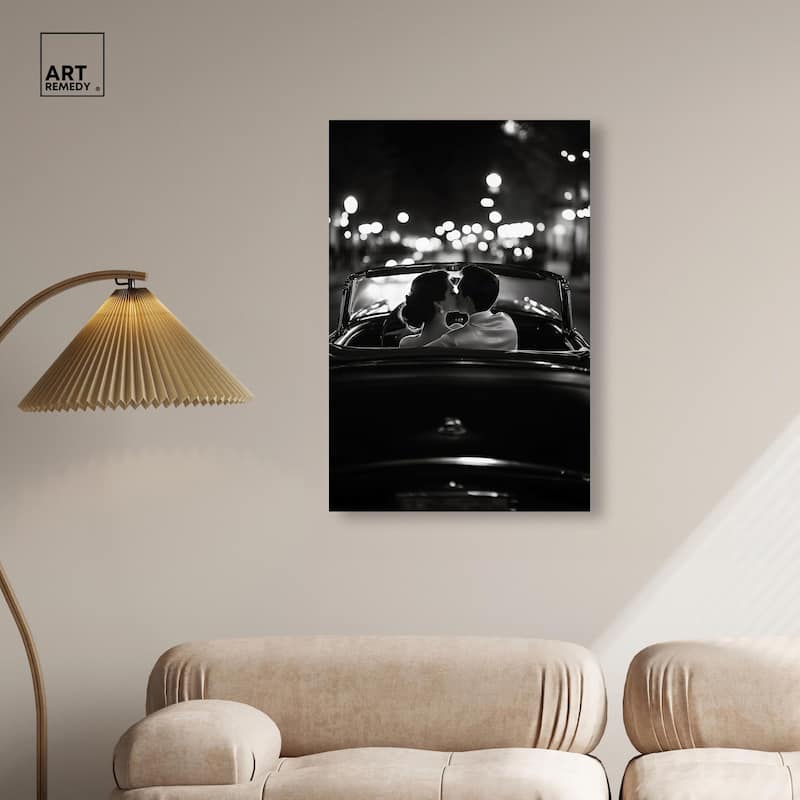 Kiss Me in the Moonlight II Canvas by Art Remedy, Gallery Wrapped