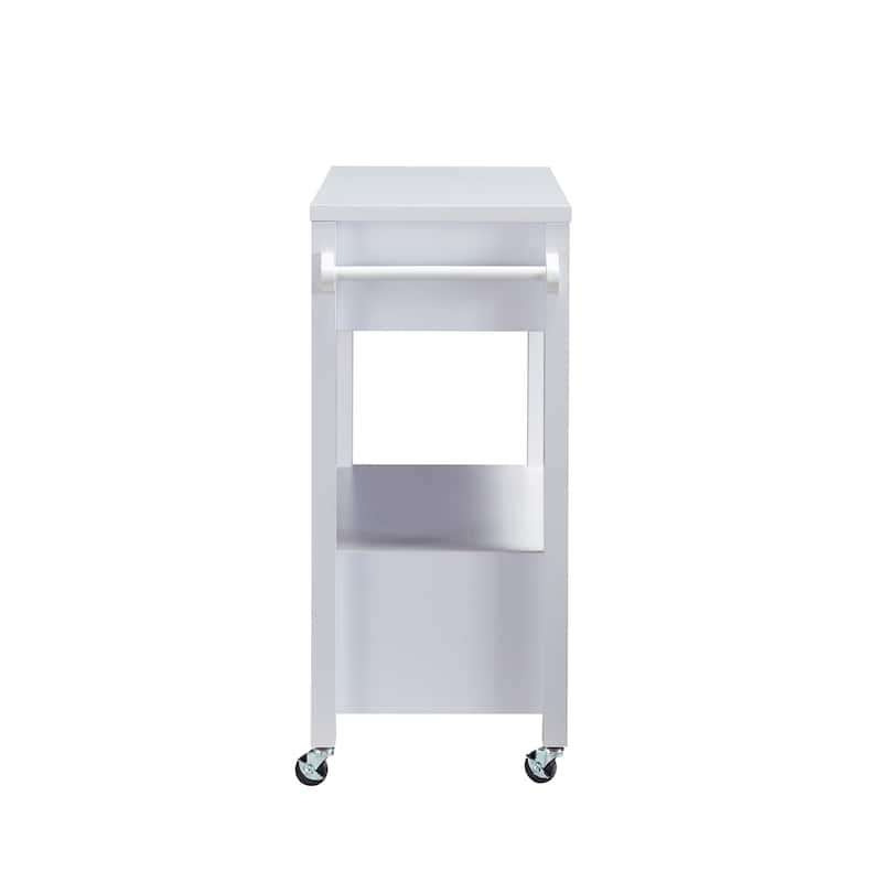 Newsom Modern 2-Drawer Caster Serving Cart with Towel Bar by Furniture of America