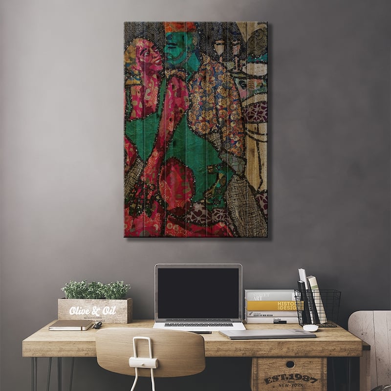 Date Night Print On Wood by Zsudayka Nzinga - Multi-Color