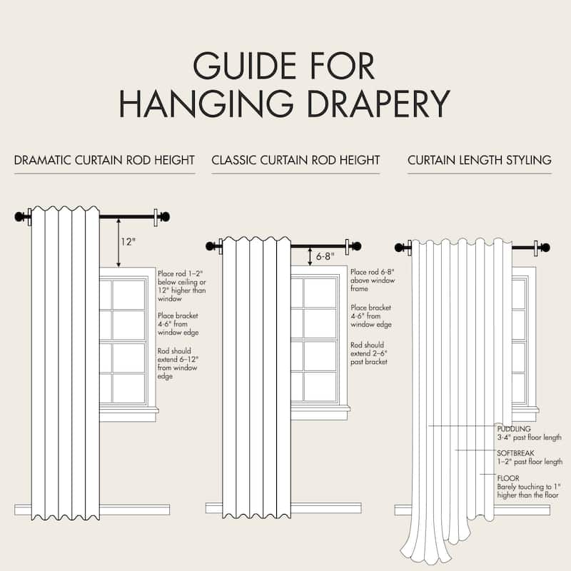 Madison Park Emery 300gsm poly linen with 7 pinch pleat per pc