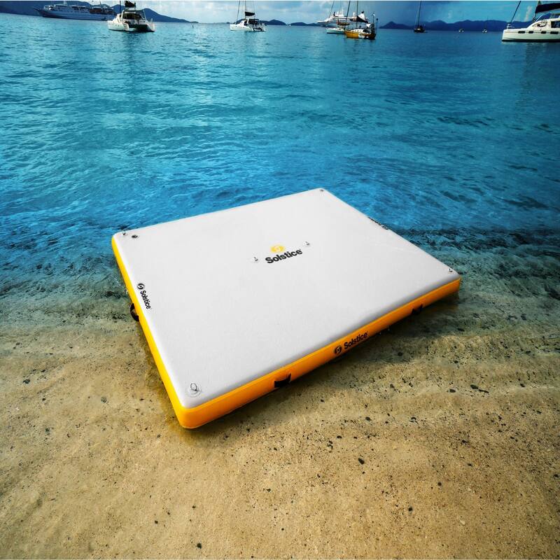 Inflatable Private Solstice Drop Stitch Lake Dock - 8' - White and Yellow