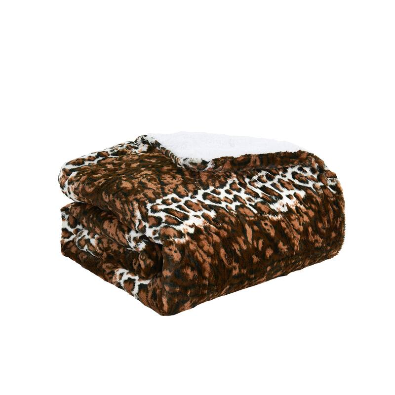 Lightweight Printed Safari Animal Flannel Fleece Blanket
