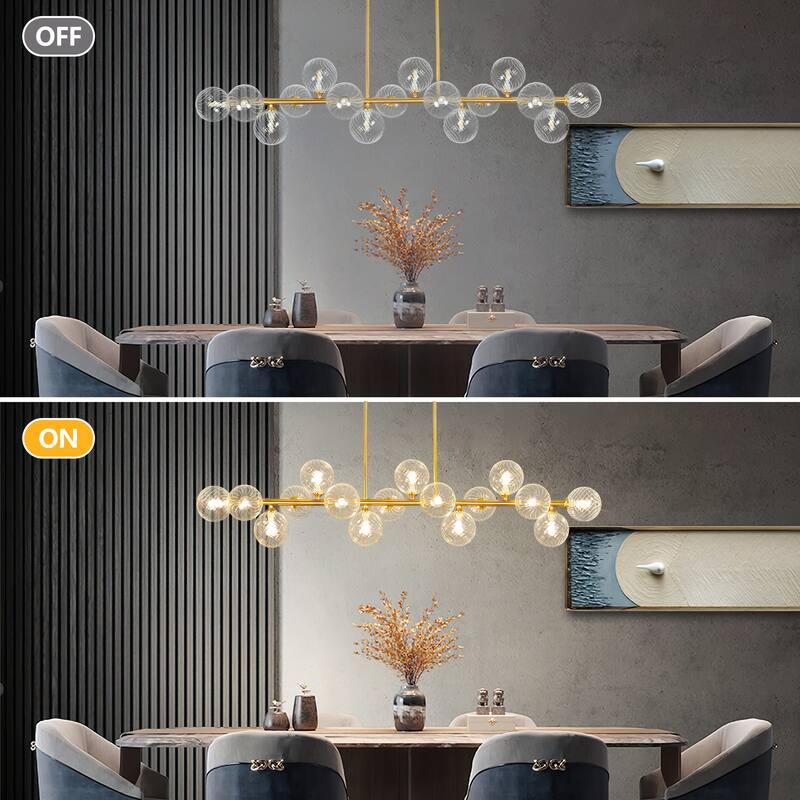 16-Light Sputnik Linear Chandeliers Globe Chandelier For Dining Room