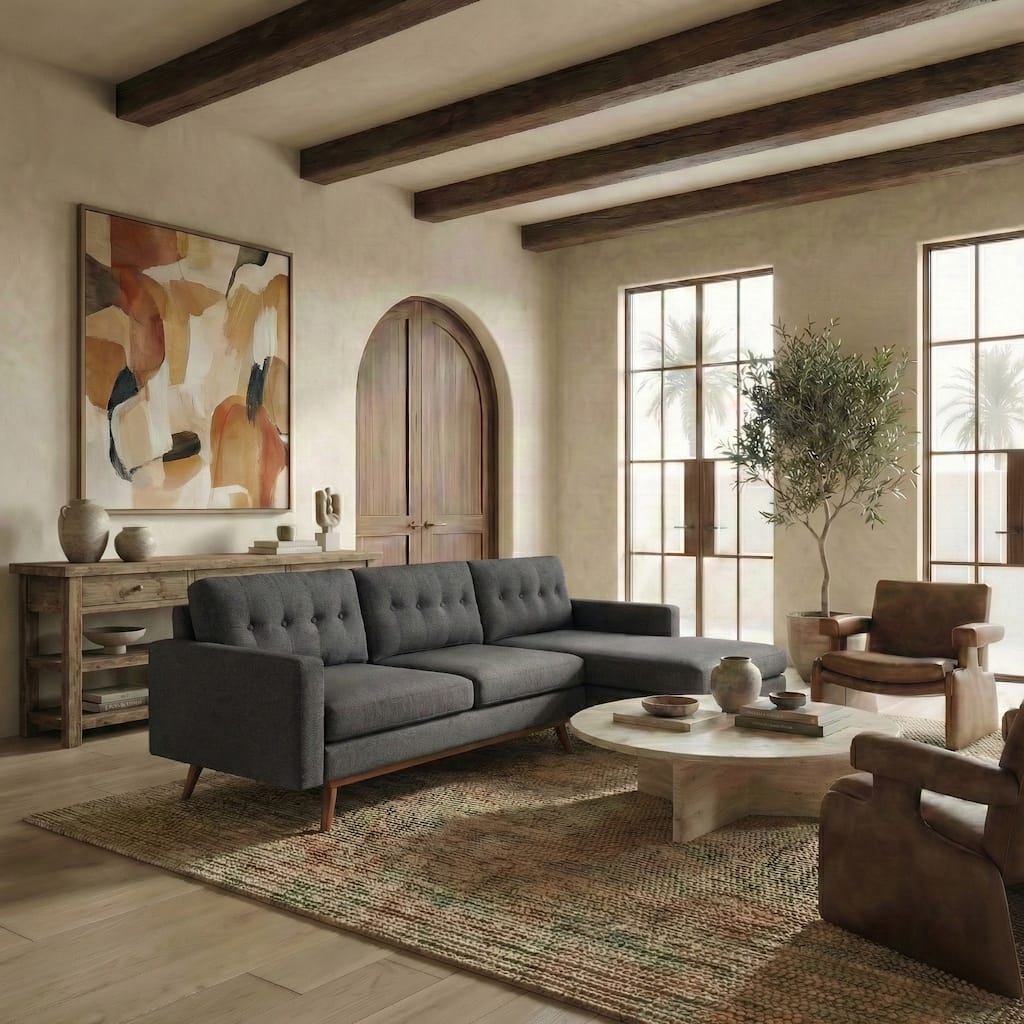 SAFAVIEH Couture Gneiss Modern Sectional Sofa - 103"W x 60"D x 34"H