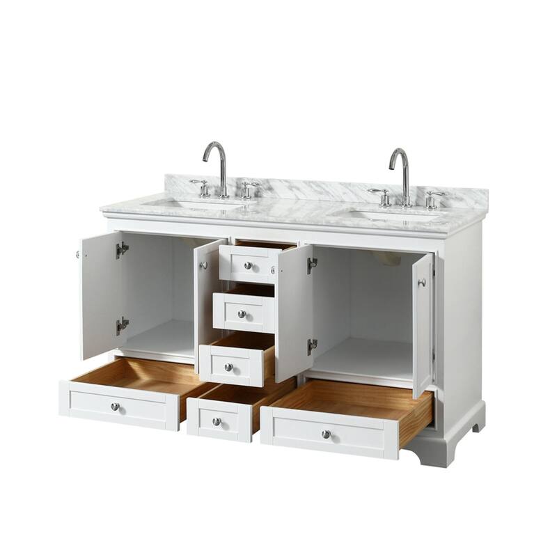 Wyndham Collection Deborah 60" Free Standing Double Vanity Set with