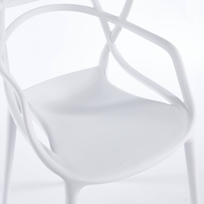 Plastic Dining Chairs Set of 4, Transparent Design Modern Kitchen Office