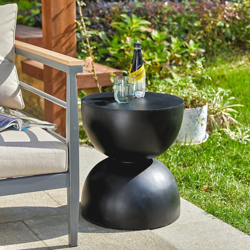 Glitzhome 18"H Modern MGO Faux Terrazzo Garden Stool Planter Stand - 15.75"L X 15.75"W X 17.75"H