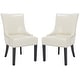 preview thumbnail 4 of 30, SAFAVIEH Lotus Nailhead Leather Dining Chair Set of 2, Transitional - 21.7" x 25.2" x 34.6"