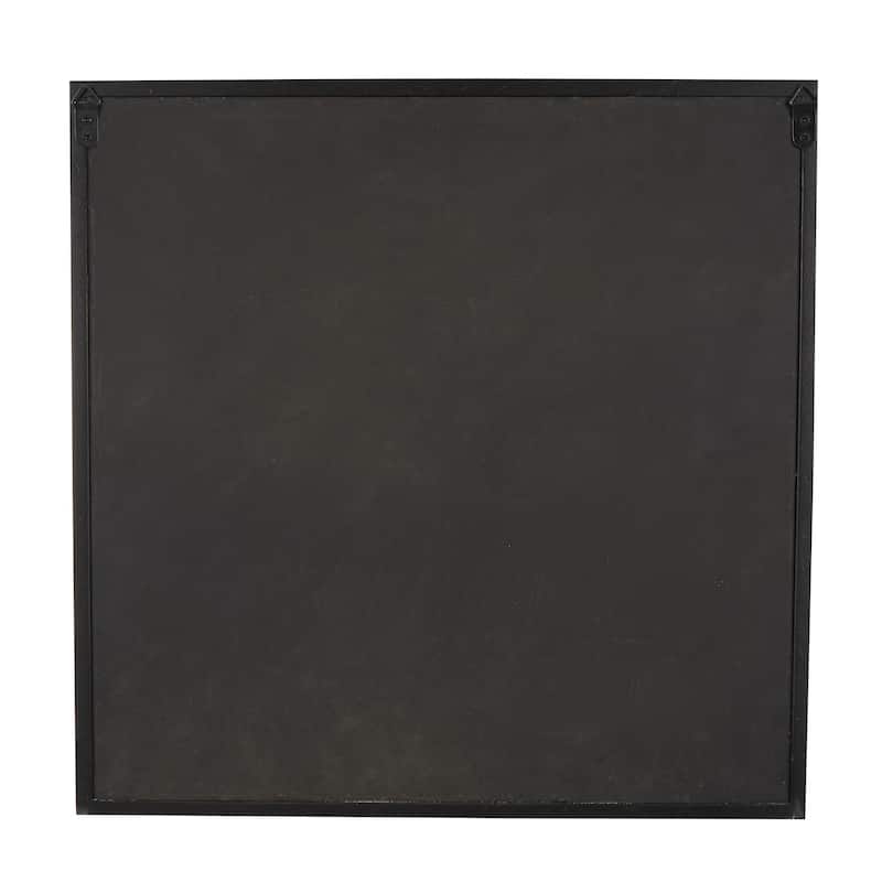Shell Handmade Abstract Circular Wall Decor with Beige Linen Backing and Black Frame - Cream - Roche River Decor