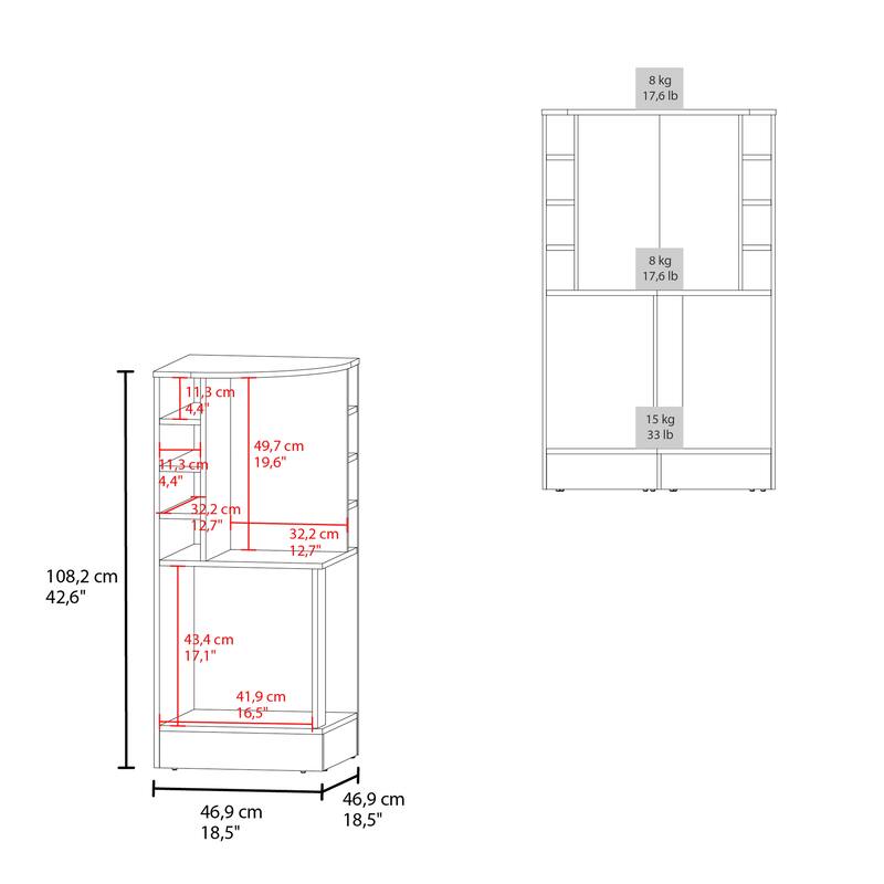 FM FURNITURE Toyei Corner Bar Cabinet with Bottle Rack, Open Shelves, and Hidden Storage