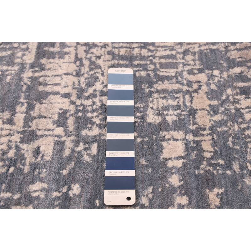 ECARPETGALLERY Hand Loomed Elysian Light Denim Blue Rug - 8'1 x 9'10