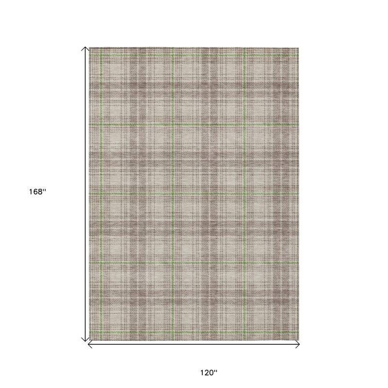 HomeRoots Plaid Transitional Rectangle Outdoor Rug