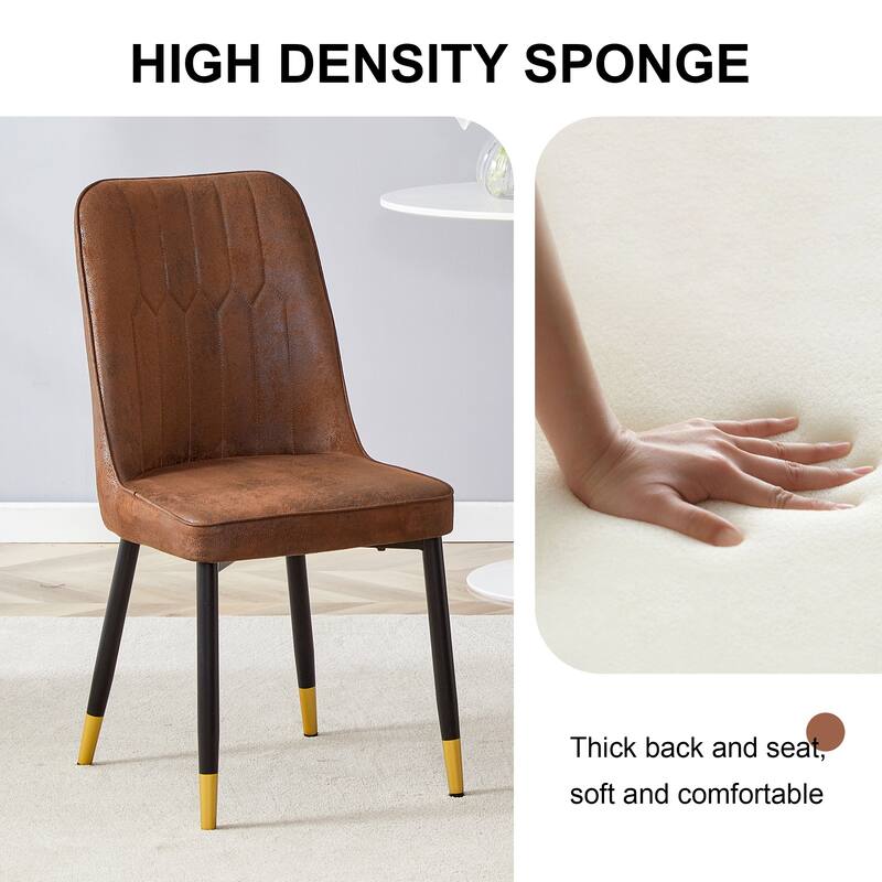 Dining Chairs Set of 2, Velvet Upholstered Dining Room Chairs with Metal Legs Modern Armless Kitchen Chairs with Back