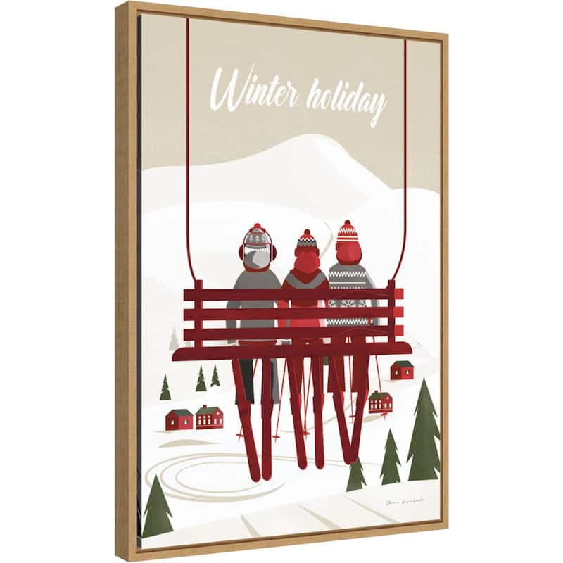 Winter Holiday Red by Omar Escalante Framed Canvas Wall Art