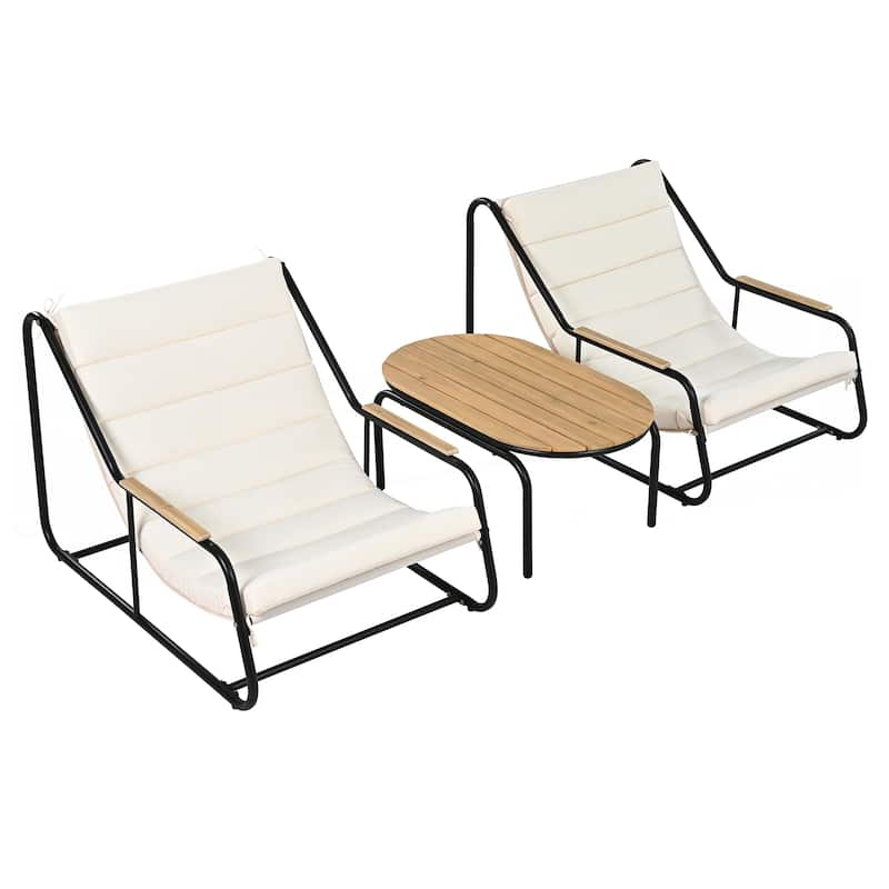 Outdoor Chaise Lounge Chairs Set of 3