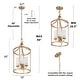 preview thumbnail 6 of 14, Mid-century Modern Gold 4-Light Chandelier Lantern Pendant Light for Kitchen Island - 12" D x 23" H