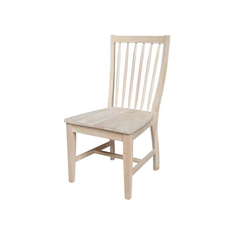 Set of Two Solid Wood Audrey Dining Chairs, Unfinished