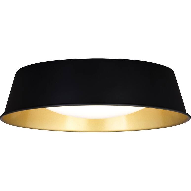 Vaxcel Lighting C0303 Beacon Hill 13" Wide LED Flush Mount Ceiling - Matte Black / Satin Gold