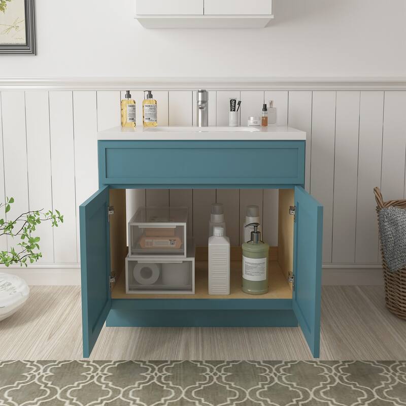 Vanity Art 30" Freestanding Single Base Storage Cabinet with Soft Close Doors