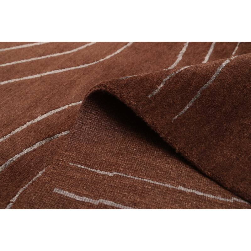 ECARPETGALLERY Hand-knotted Opulence Dark Brown Silk, Wool Rug - 9'0 x 12'0