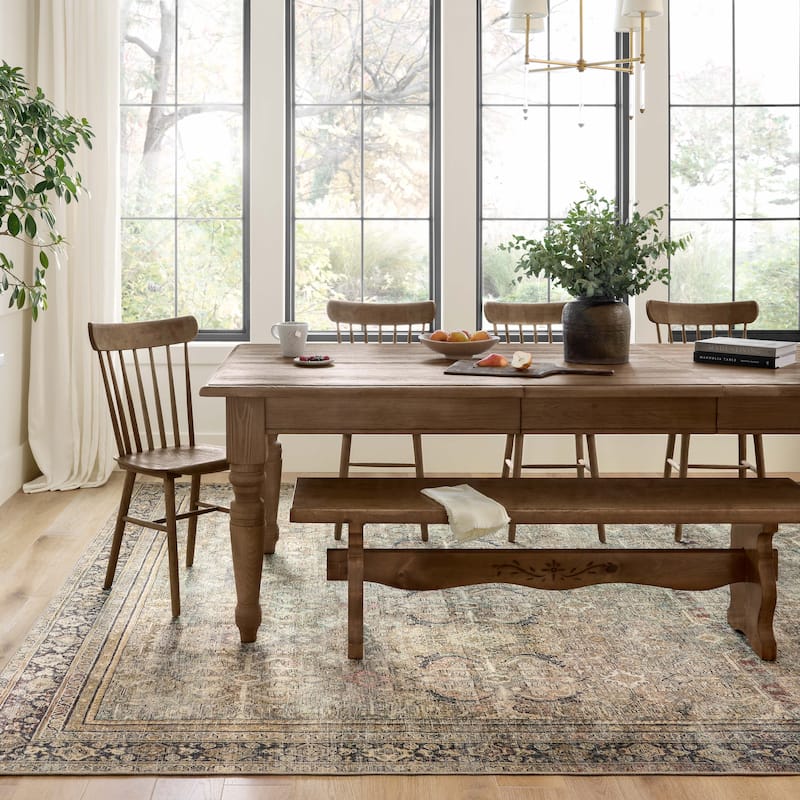 Alexander Home Isabelle Olive Tone Oriental Pattern Printed Area Rug