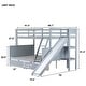 preview thumbnail 18 of 20, Twin Over Full Bunk Bed with Slide, Storage Drawers & Shelves, Rubber Wood Frame