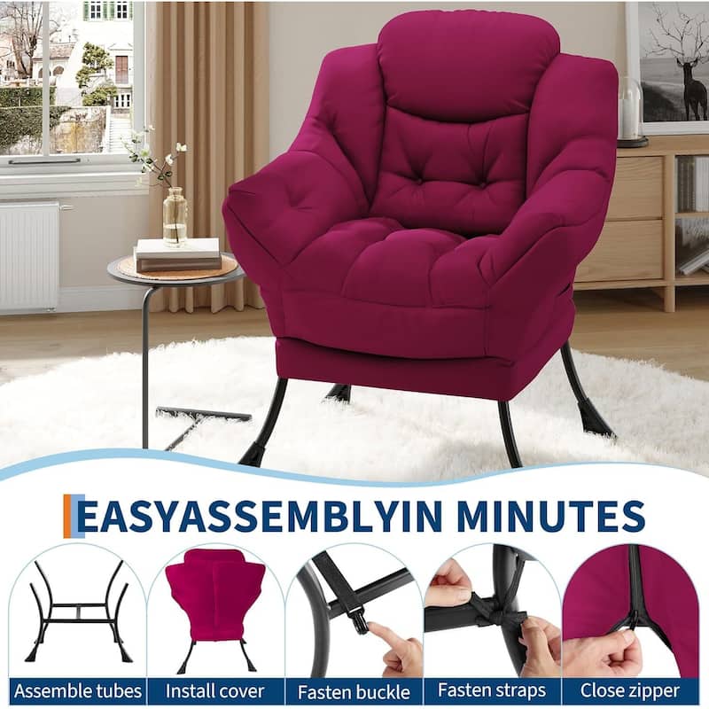 Upholstered Accent Lounge Sofa Armchair for Living Room, Bedroom, Dorm, or Office