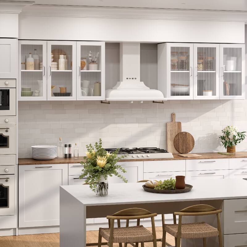 Versatile Wall-Mounted Cabinet with Glass Doors & Storage Shelf