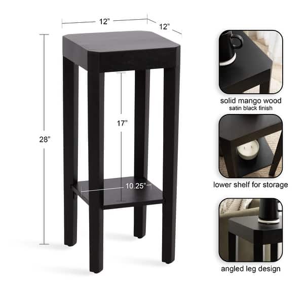 dimension image slide 10 of 13, Kate and Laurel Talcott Wood Side Table