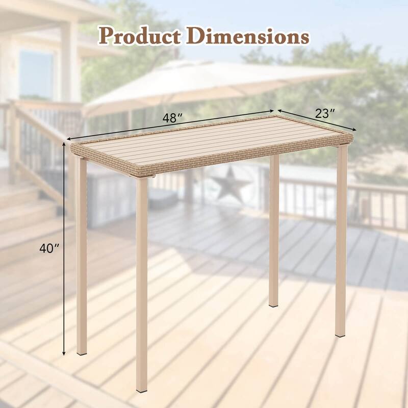 Costway 48" Outdoor Counter Height Table Patio Bar Table Heavy Duty - See Details