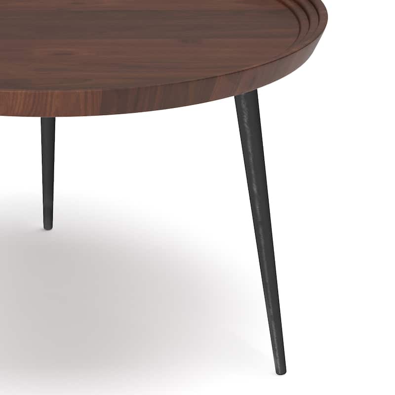 WYNDENHALL Joellla Modern Industrial Coffee Table in Cognac - 30" d x 30" w x 16" h