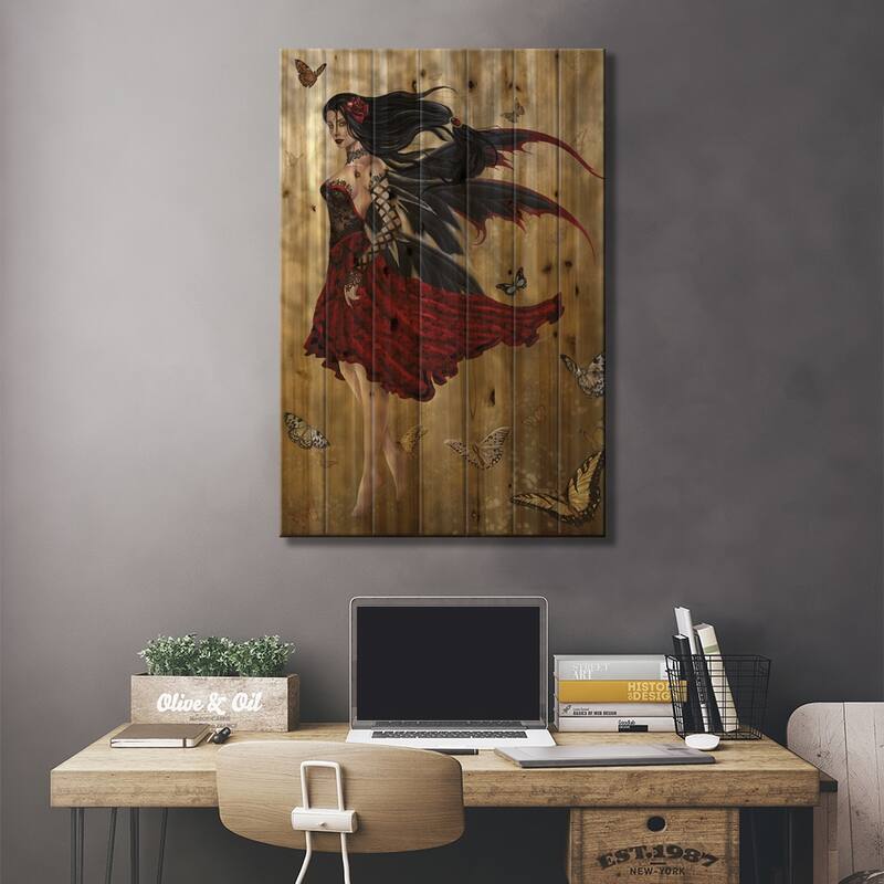 Flamenco Print On Wood by Nene Thomas - Multi-Color