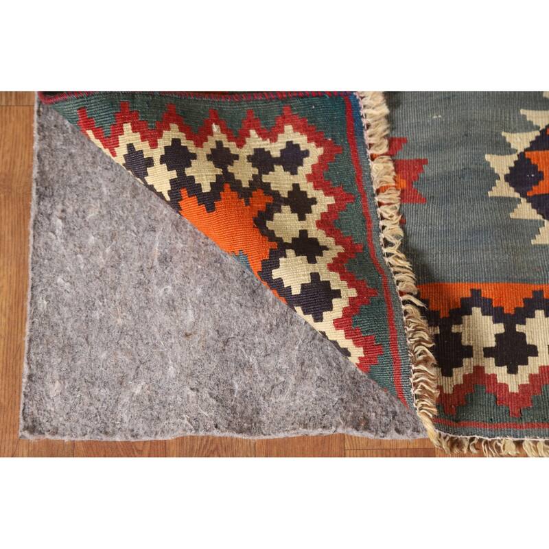 Flatweave Vegetable Dye Tribal Kilim Qashqai Persian Antique Area Rug - 4'11"x 8'1"