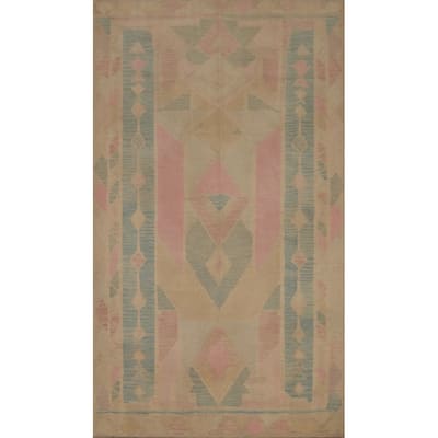 Hand Woven Oriental 100% Wool Carpet Southwestern Tribal Multi-Colored Kilim Area Rug - 7' 10'' X 4' 9''
