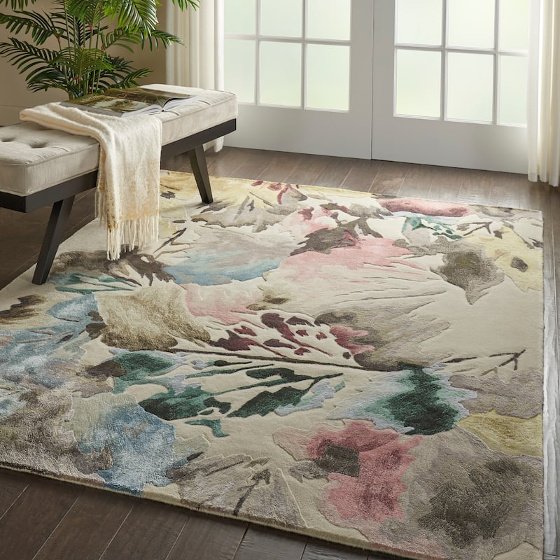 Nourison Hand-tufted Prismatic Modern Abstract Floral Area Rug