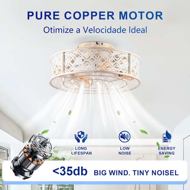 20" Flower Style Iron Ceiling Fans With Remote Control