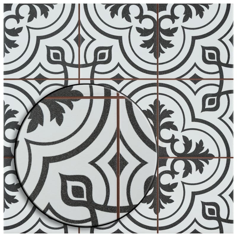 Merola Tile Harmonia Vintage White 13" x 13" Ceramic Floor and Wall Tile