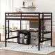 preview thumbnail 29 of 40, Wooden Full-Size Loft Bed with Desk and Storage, Perfect for Kids & Teens Espresso