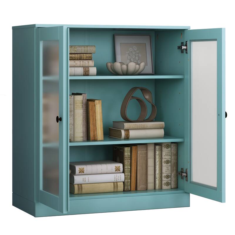 100% Solid Wood 3-shelf Bookcase with Optional Doors by Palace Imports