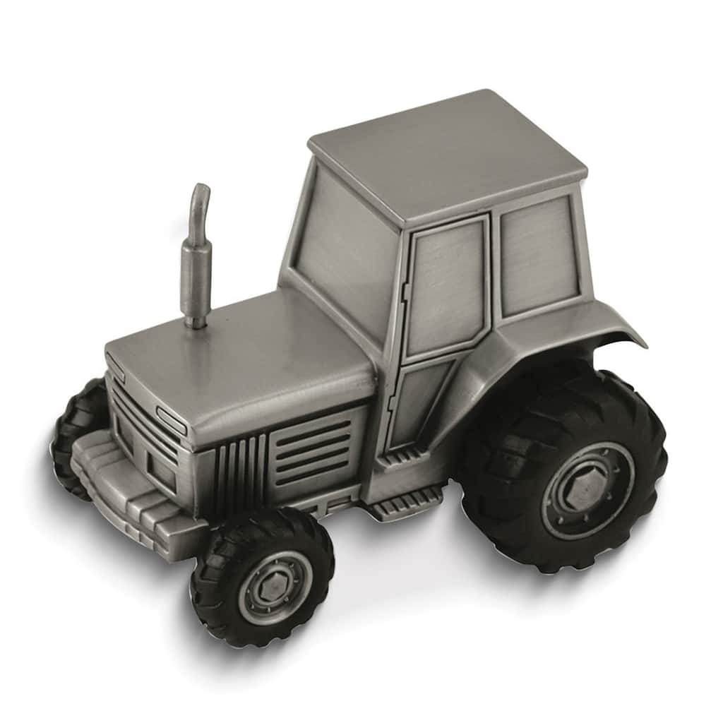 Curata Pewter-Tone Finish Metal Tractor Bank