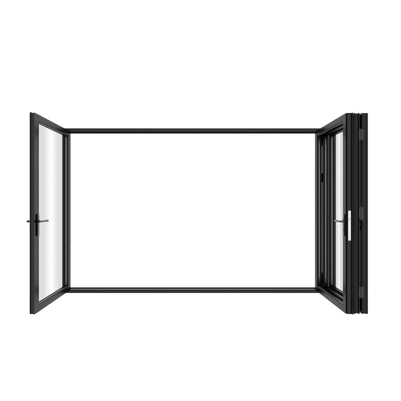 KaMic 120" x 96" 4-Panel Aluminum Patio Folding Door Left to Right-Outswing