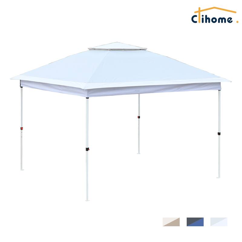 10.8 ft x 10.8 ft Outdoor Patio Metal Frame 2 Tier Vented Pop-Up Canopy Tent Portable Canopy