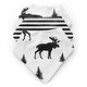 preview thumbnail 1 of 4, Woodland Moose Collection Fabric Bandana Baby Bibs (3 Pack Set) - Black and White Forest Animal Rustic Patch