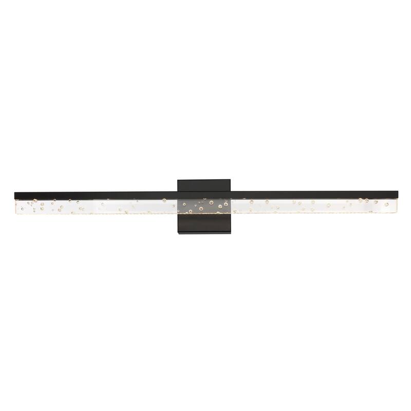 Baxter 22" 1-Light Modern Contemporary 360-Degree Rotatable Iron/Seeded Acrylic Integrated LED Vanity Light, by JONATHAN Y
