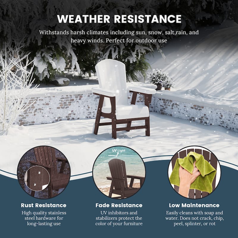 Altura Hdpe All Weather Outdoor Patio Adirondack Dining Chair