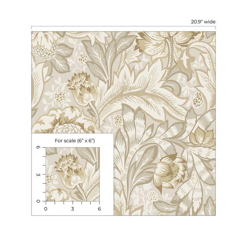 NextWall Acanthus Garden Floral Peel and Stick Wallpaper